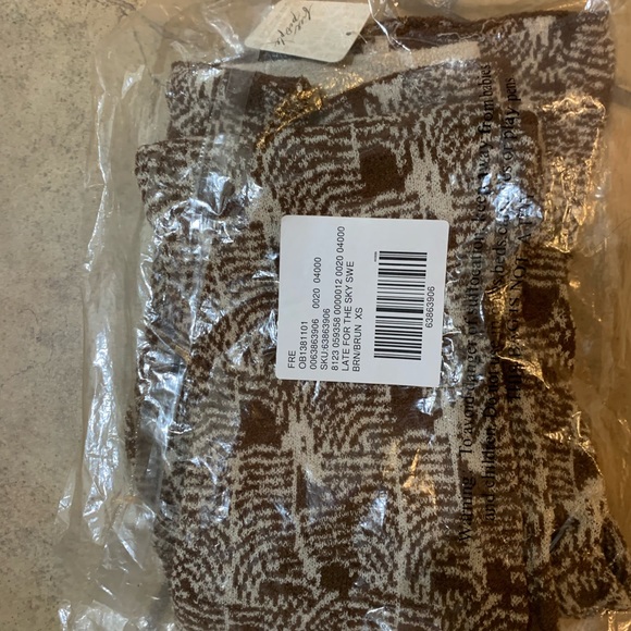 Free People Women’s XS Late for the sky knit flare leggings pants BNWT brown - Picture 6 of 6